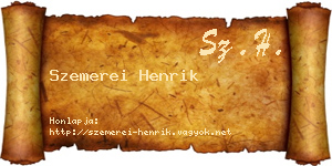 Szemerei Henrik névjegykártya